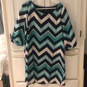 Teal chevron dress
